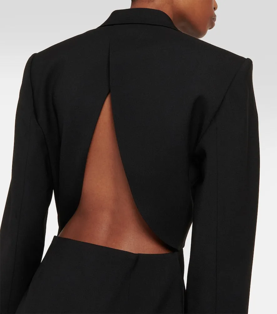 Alaia Asymmetrical wool blazer minidress