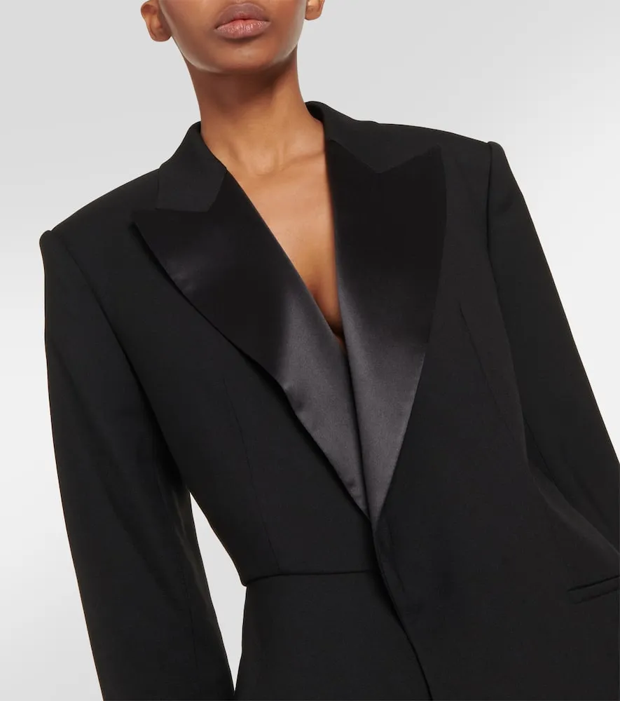 Alaia Asymmetrical wool blazer minidress