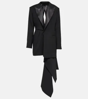 Alaia Asymmetrical wool blazer minidress