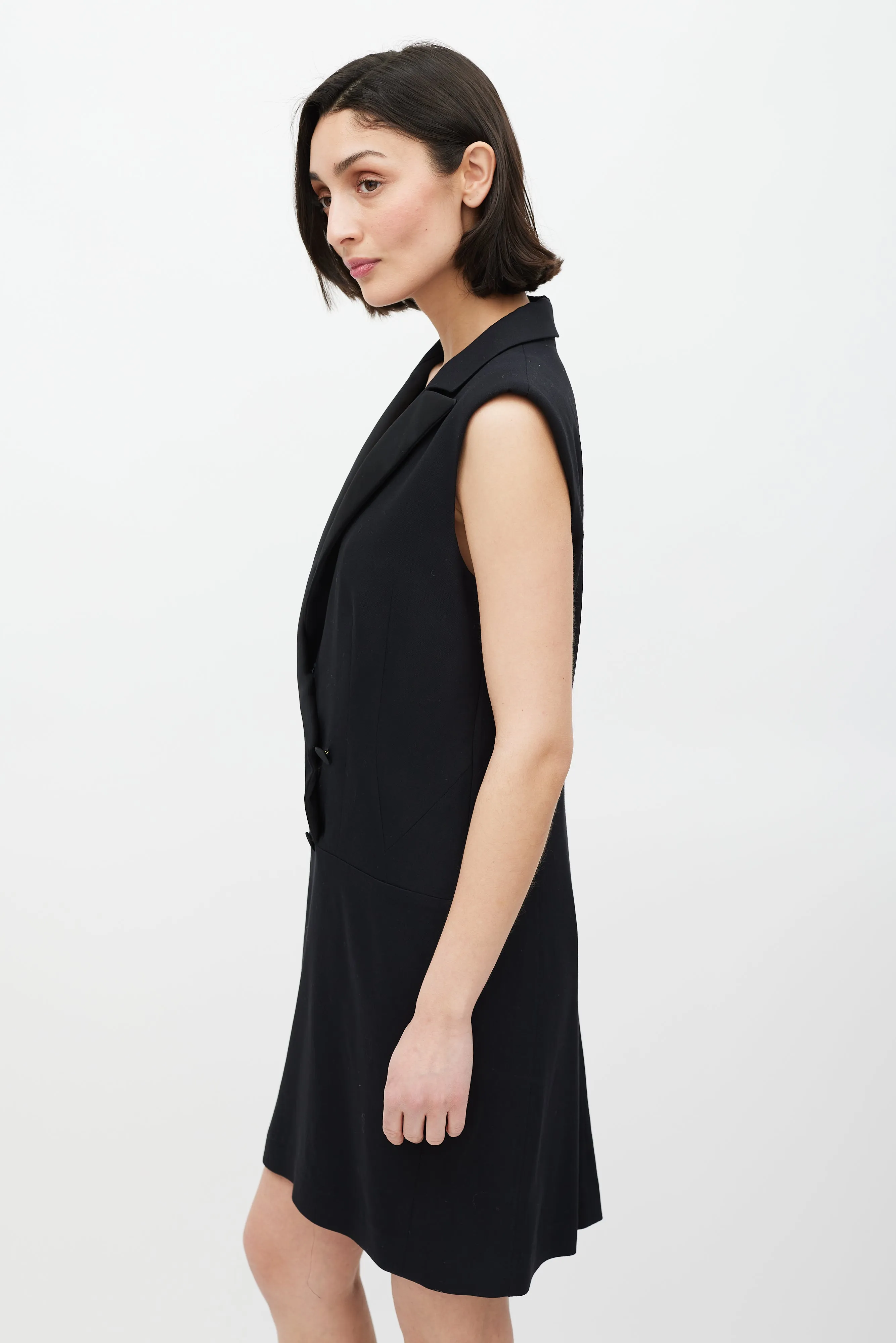 Black Double Breasted Blazer Dress