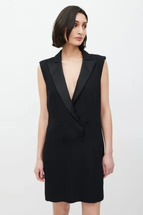 Black Double Breasted Blazer Dress