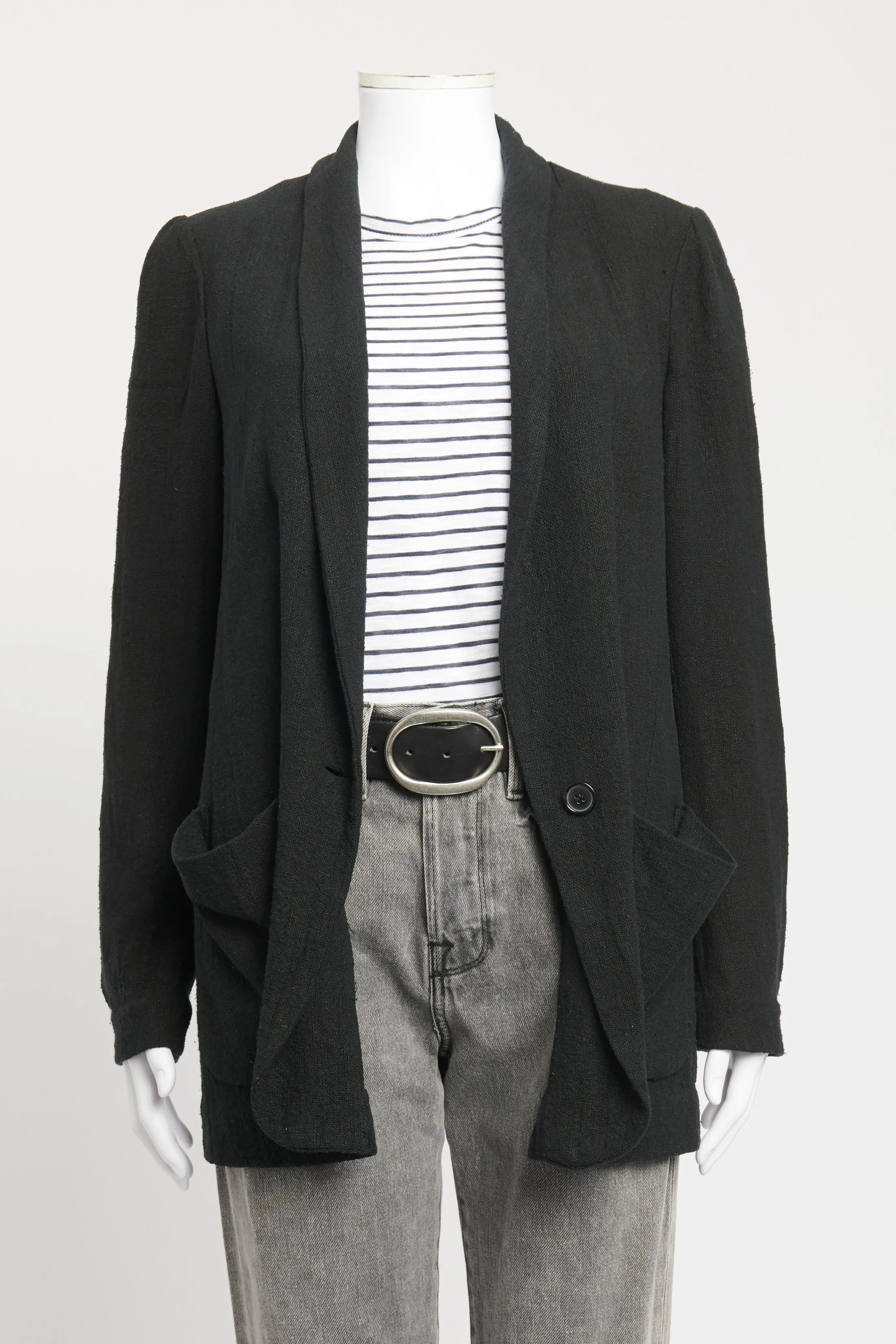Black Silk Preowned Relaxed Blazer