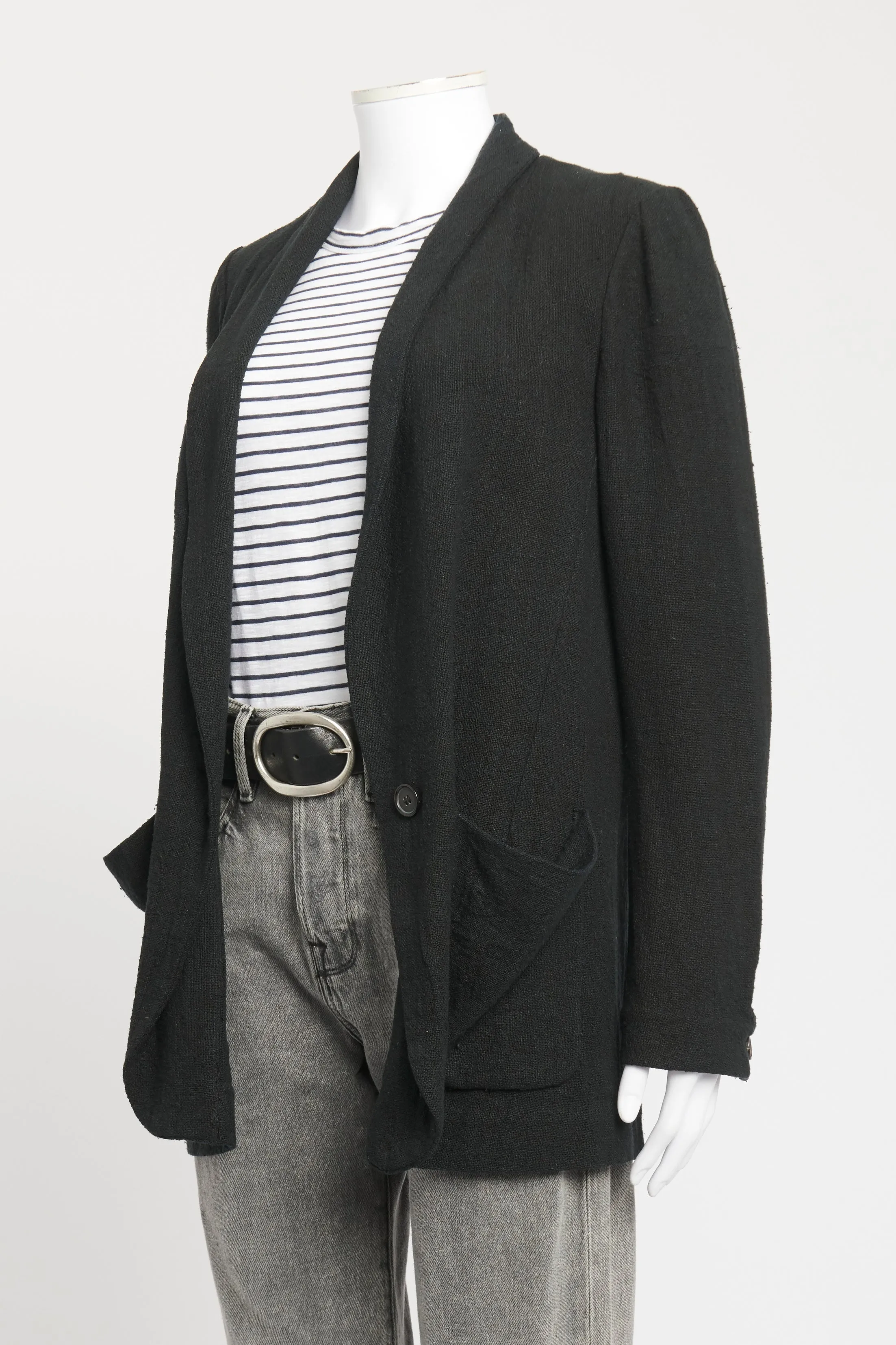 Black Silk Preowned Relaxed Blazer