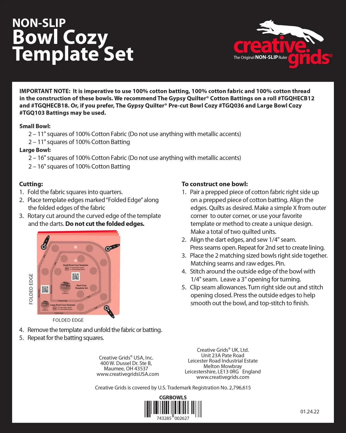 Bowl Cozy Template Set