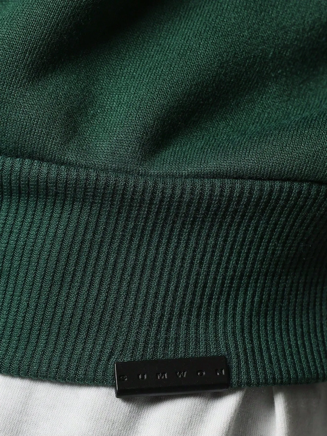 Crop Fit Overhead Hoodie With Towel Applique Embroidery & Drawstrings
