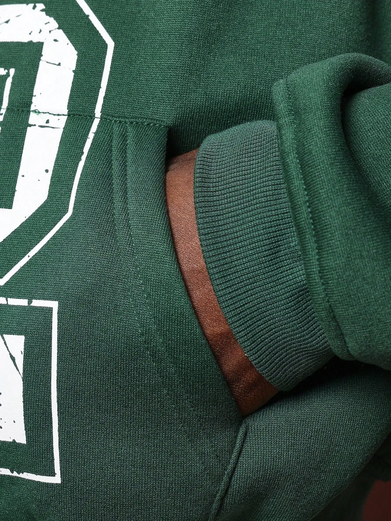 Crop Fit Zip-Up Distressed Graphic Print Hoodie