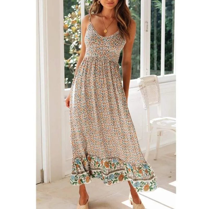 FashionSierra - Women's Sling Floral Long Dresses