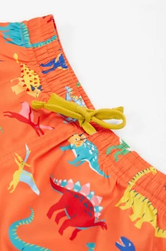 Frugi Boscastle Board Shorts - Salamander Dino-Roar!