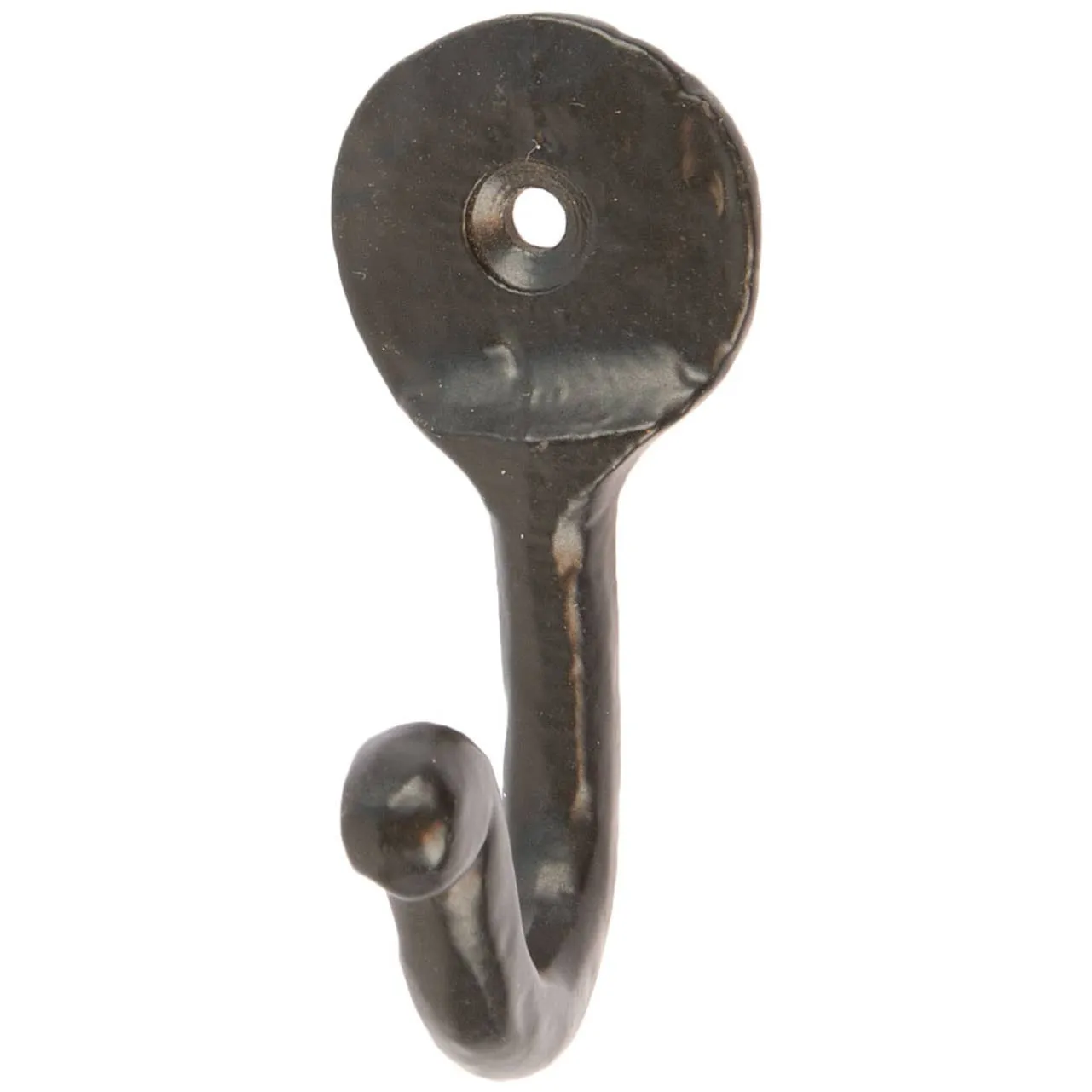 Hammered Round Plate Single Hook