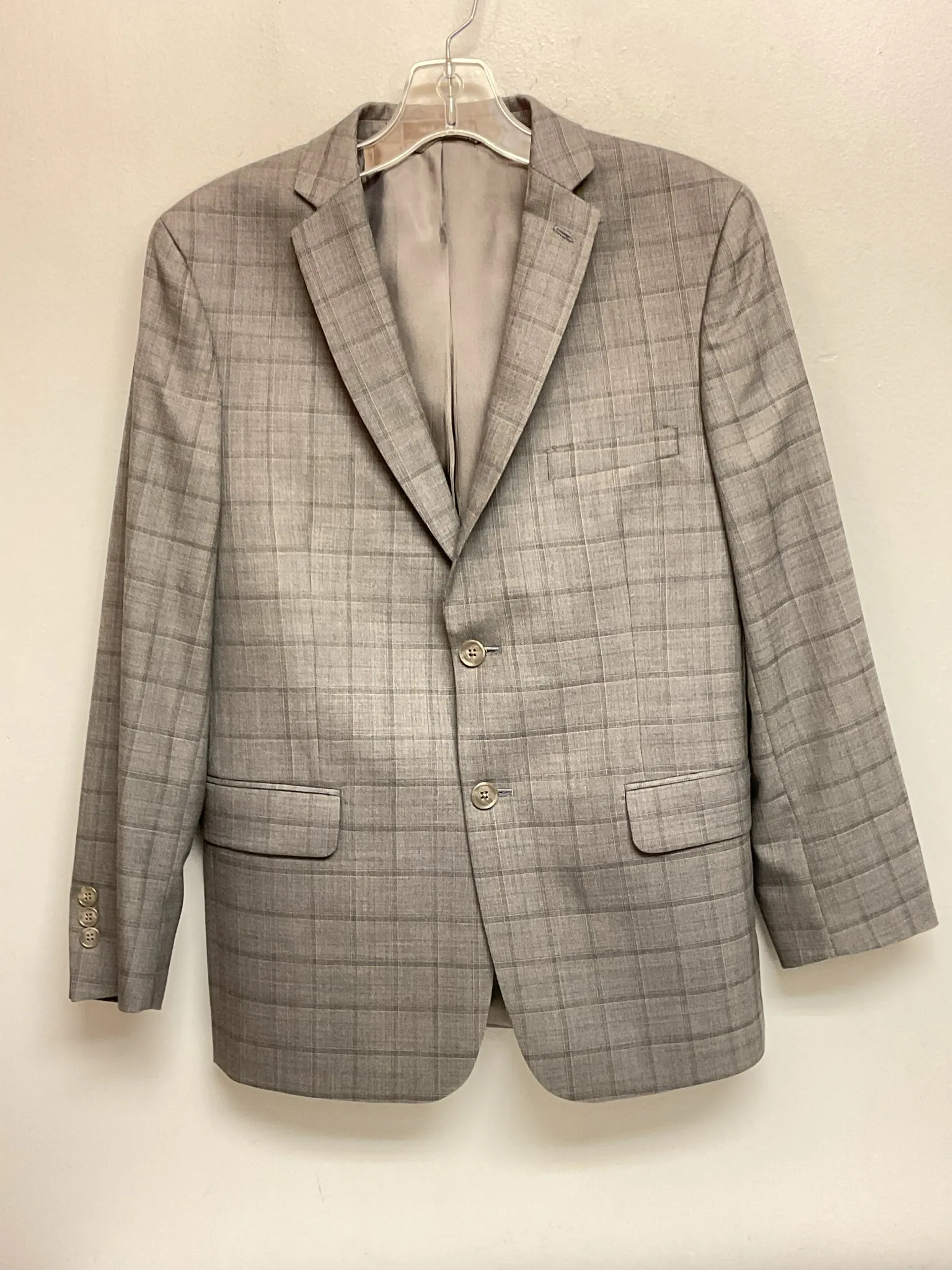 Hart Schaffner Marx Size 16 Gray Plaid Lane Wool Big Boys Blazers