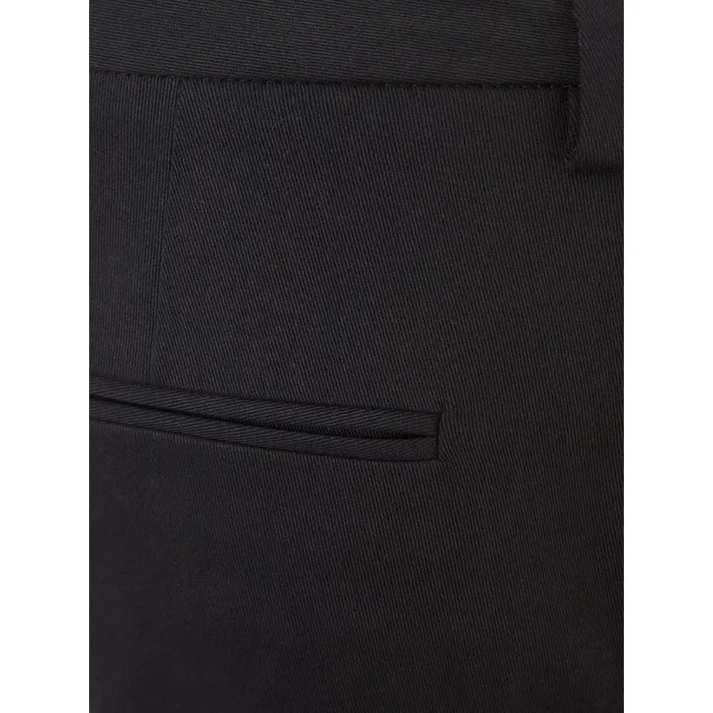 Italian Elegance Cotton Black Trousers