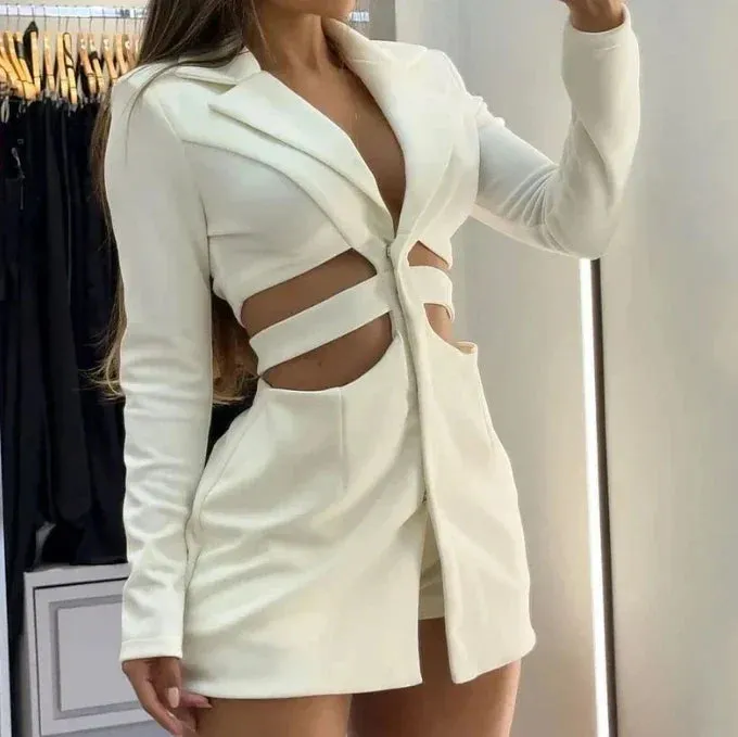Milena | Sleek Cut-Out Blazer Dress