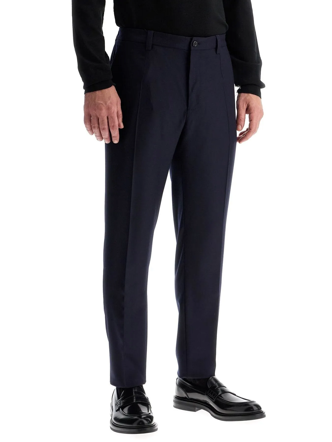 Tailored Plaid Wool Trousers