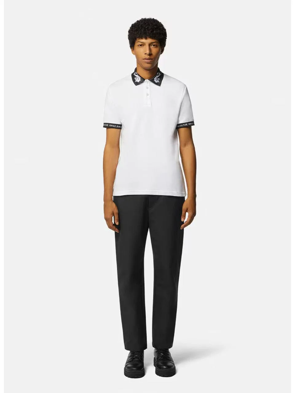 Versace Jeans Couture White Polo Shirt – Luxe Details, Timeless Fit-XXL