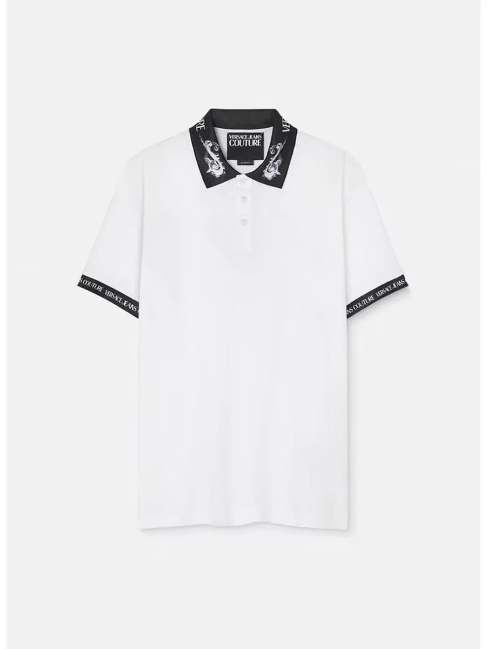 Versace Jeans Couture White Polo Shirt – Luxe Details, Timeless Fit-XXL