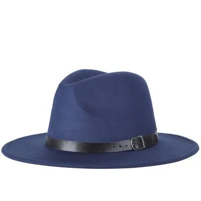 Vintage Wide-Brim Buckled Fedora