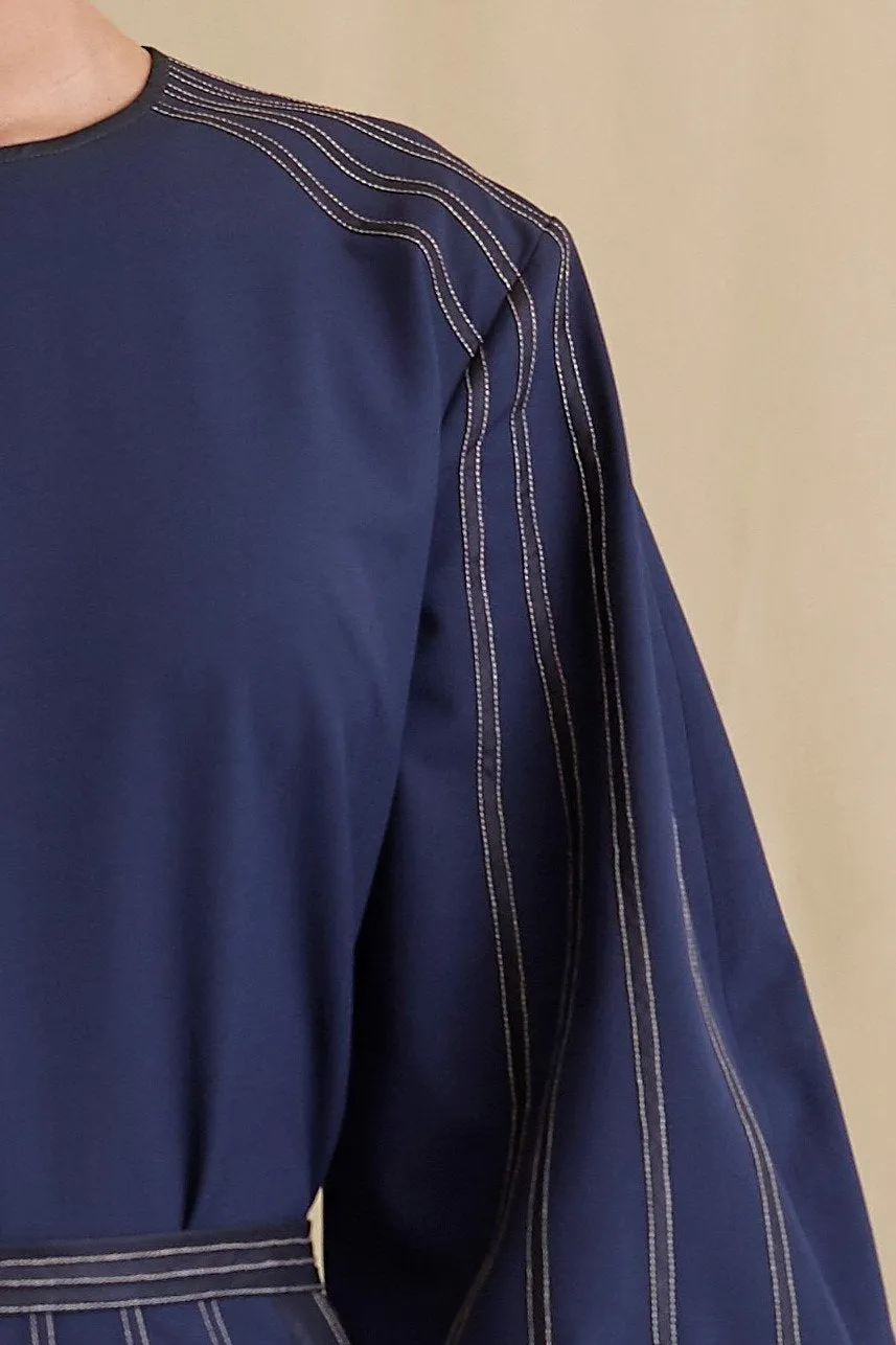 Wool Tailored Blouse with Voluminous Sleeves